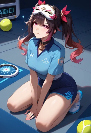 star rail,sparkle,tennis polo,skort  - AI generated anime art