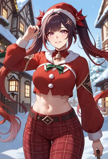 star rail,sparkle,Christmas,plaid trousers  - AI generated anime art