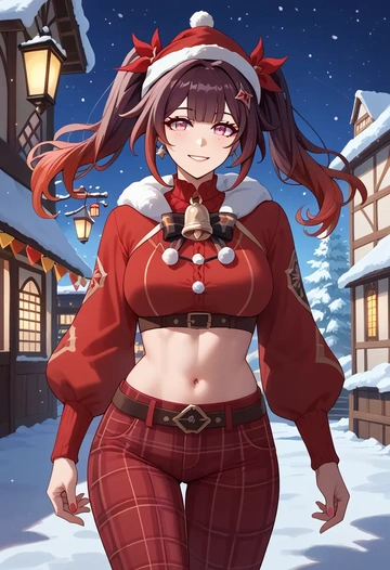 star rail,sparkle,Christmas,plaid trousers  - AI generated anime art