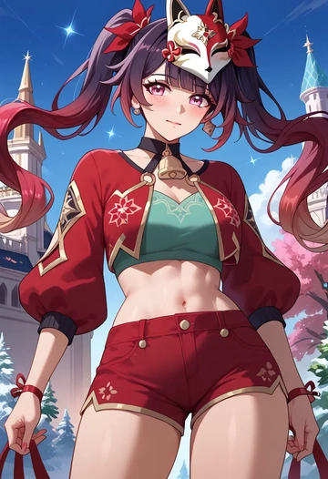 star rail,sparkle,red velvet shorts  - AI generated anime art