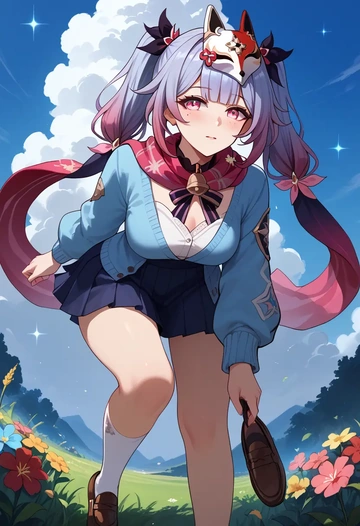 star rail,sparkle,spring,student uniform,cardigan  - AI generated anime art