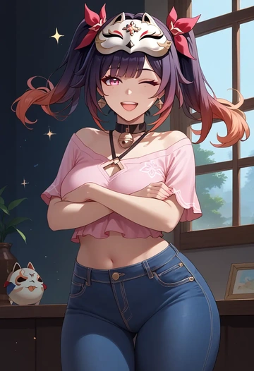 star rail,sparkle,crop top  - AI generated anime art