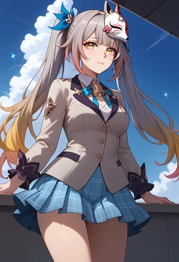 star rail,sparkle,spring,student uniform,blazer  - AI generated anime art