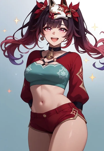 star rail,sparkle,red velvet shorts  - AI generated anime art