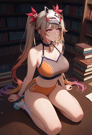 star rail,sparkle,tankini top,board shorts  - AI generated anime art