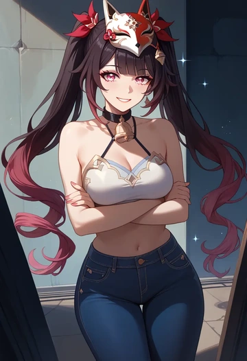 star rail,sparkle,crop top  - AI generated anime art