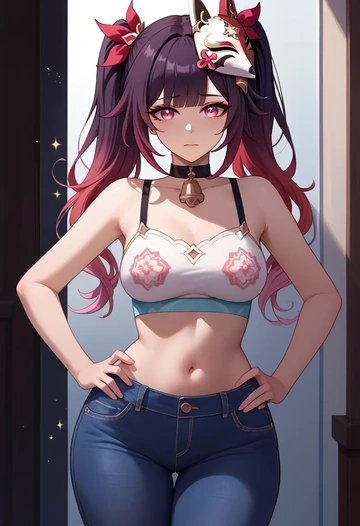 star rail,sparkle,crop top  - AI generated anime art