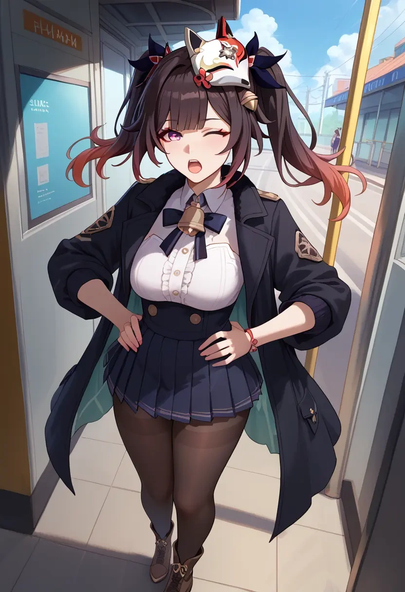 star rail,sparkle,winter,student uniform,duffle coat  - 