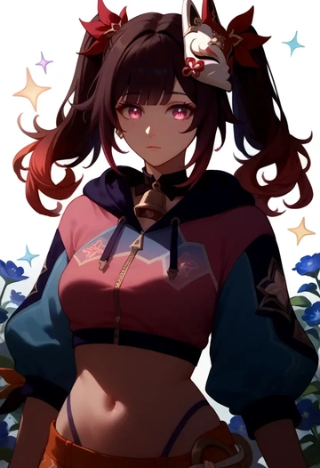 star rail,sparkle,crop hoodie,shorts  - AI generated anime art