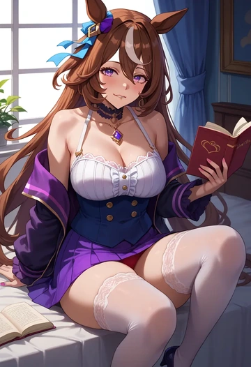 umamusume,special_week_(umamusume),mini skirt, stockings  - AI generated anime art