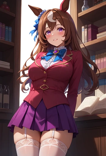 umamusume,special_week_(umamusume),mini skirt, stockings  - AI generated anime art