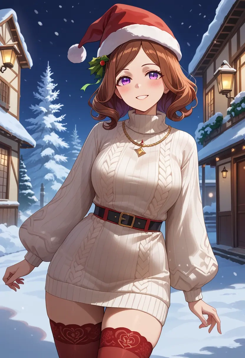 umamusume,special_week_(umamusume),Christmas,sweater dress,stockings  - 