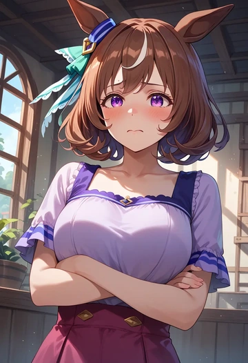 umamusume,special_week_(umamusume),crop top,loose joggers,headset  - AI generated anime art