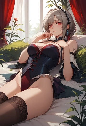 arknights,specter_(arknights),Victorian-era,stockings,sexy  - AI generated anime art