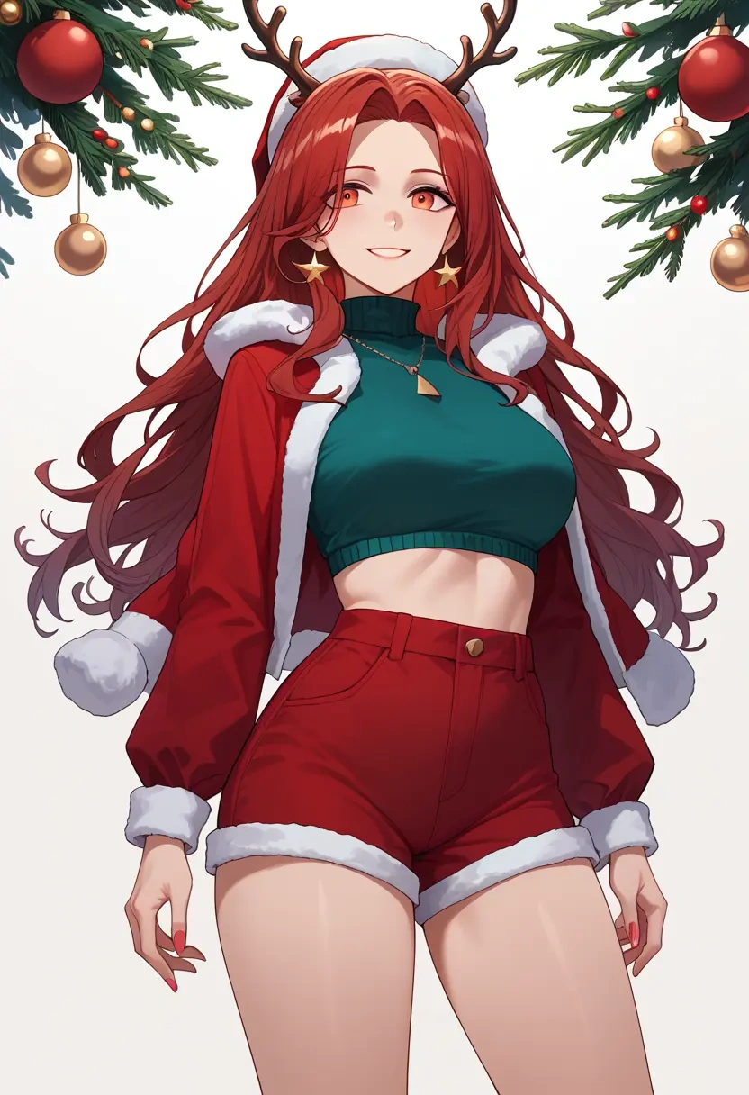 arknights,specter_(arknights),Christmas,red velvet shorts  - 