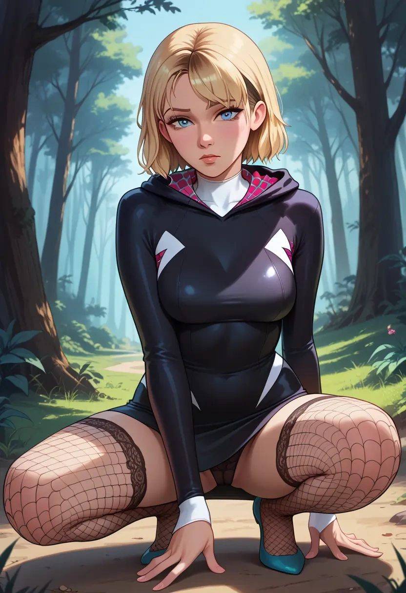 marvel,spider_gwen,secretary,stockings,sexy, panties  - 