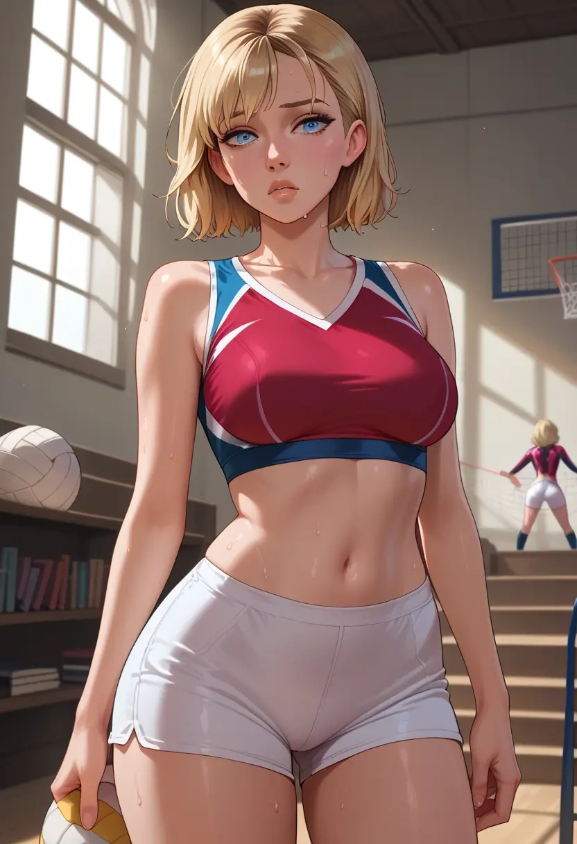 marvel,spider_gwen,volleyball uniform  - 