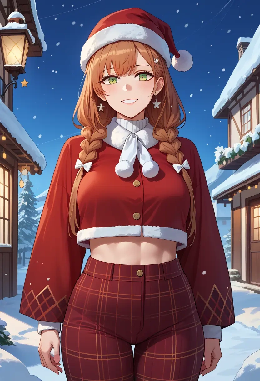 girls_frontline,springfield_(girls_frontline),Christmas,plaid trousers  - 