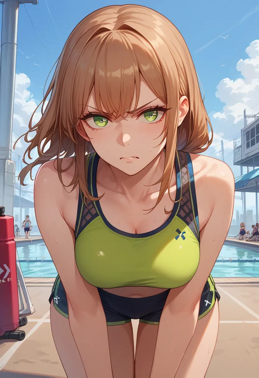 girls_frontline,springfield_(girls_frontline),sports crop,high-waisted shorts  - 