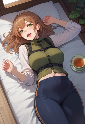 girls_frontline,springfield_(girls_frontline),vest,quilted,jogger pants  - AI generated anime art