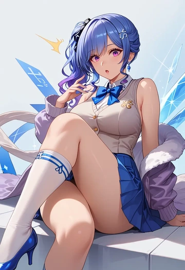 azur_lane,st._louis_(azur_lane),spring,student uniform,vest  - AI generated anime art