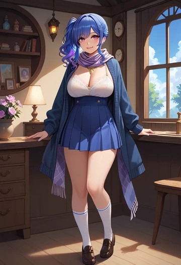 azur_lane,st._louis_(azur_lane),spring,student uniform,cardigan  - AI generated anime art