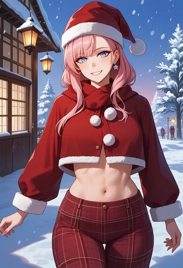 girls_frontline,st_ar-15_(girls_frontline),Christmas,plaid trousers  - AI generated anime art