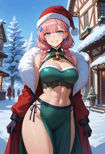 girls_frontline,st_ar-15_(girls_frontline),Christmas,dress  - AI generated anime art