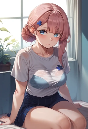 girls_frontline,st_ar-15_(girls_frontline),running shirt,shorts,sneakers  - AI generated anime art