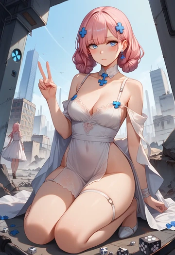 girls_frontline,st_ar-15_(girls_frontline),silk slip dress  - AI generated anime art