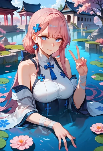 girls_frontline,st_ar-15_(girls_frontline),graphic tee,dolphin shorts  - AI generated anime art