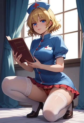 touhou,star_sapphire,nurse,stockings,sexy,panties  - AI generated anime art