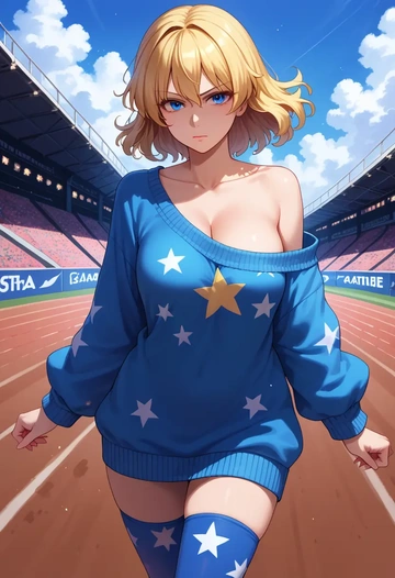 touhou,star_sapphire,off-shoulder,sweater  - AI generated anime art