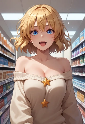 touhou,star_sapphire,orange,sweater  - AI generated anime art