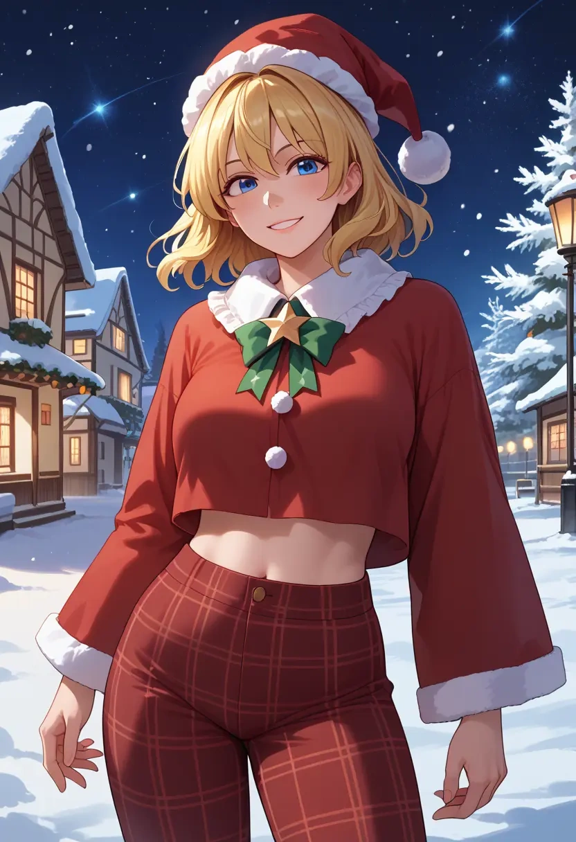 touhou,star_sapphire,Christmas,plaid trousers  - 