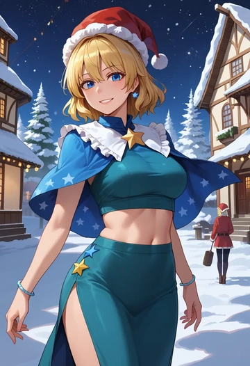 touhou,star_sapphire,Christmas,dress  - AI generated anime art