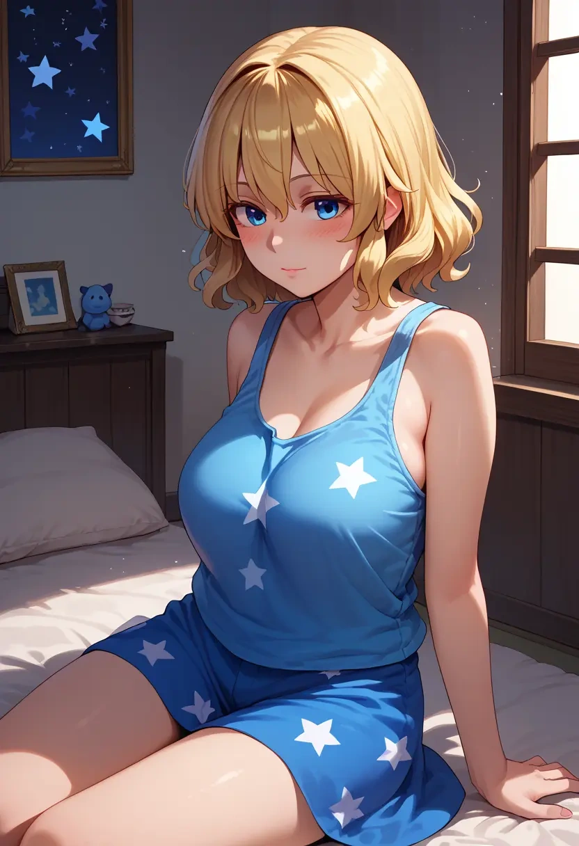 touhou,star_sapphire,tank top,drawstring pants  - 