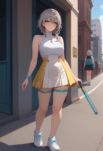 star rail,stelle,tennis skirt  - AI generated anime art