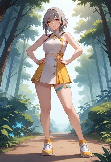 star rail,stelle,tennis skirt  - AI generated anime art