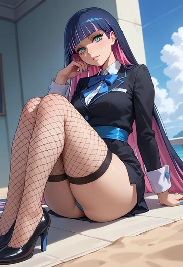 panty_stocking_with_garterbelt,stocking_(psg),secretary,stockings,sexy, panties  - AI generated anime art