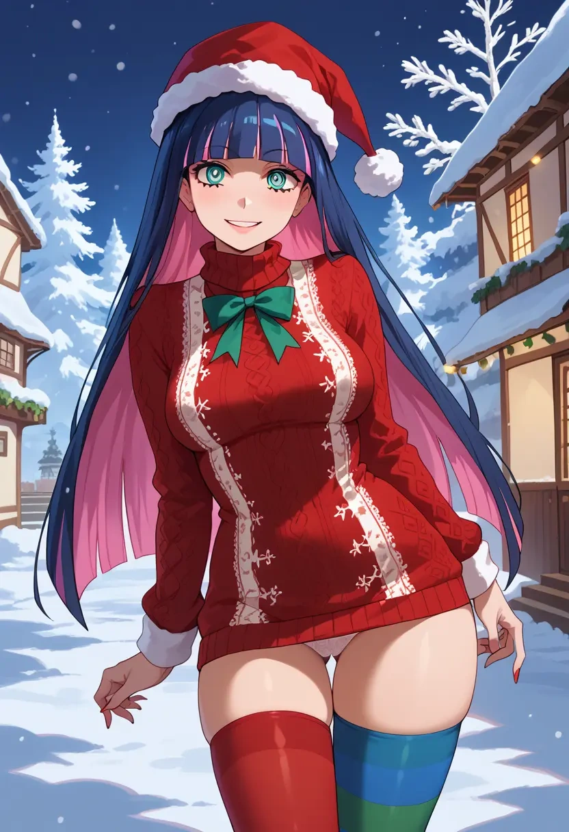 panty_stocking_with_garterbelt,stocking_(psg),Christmas,sweater dress,stockings  - 