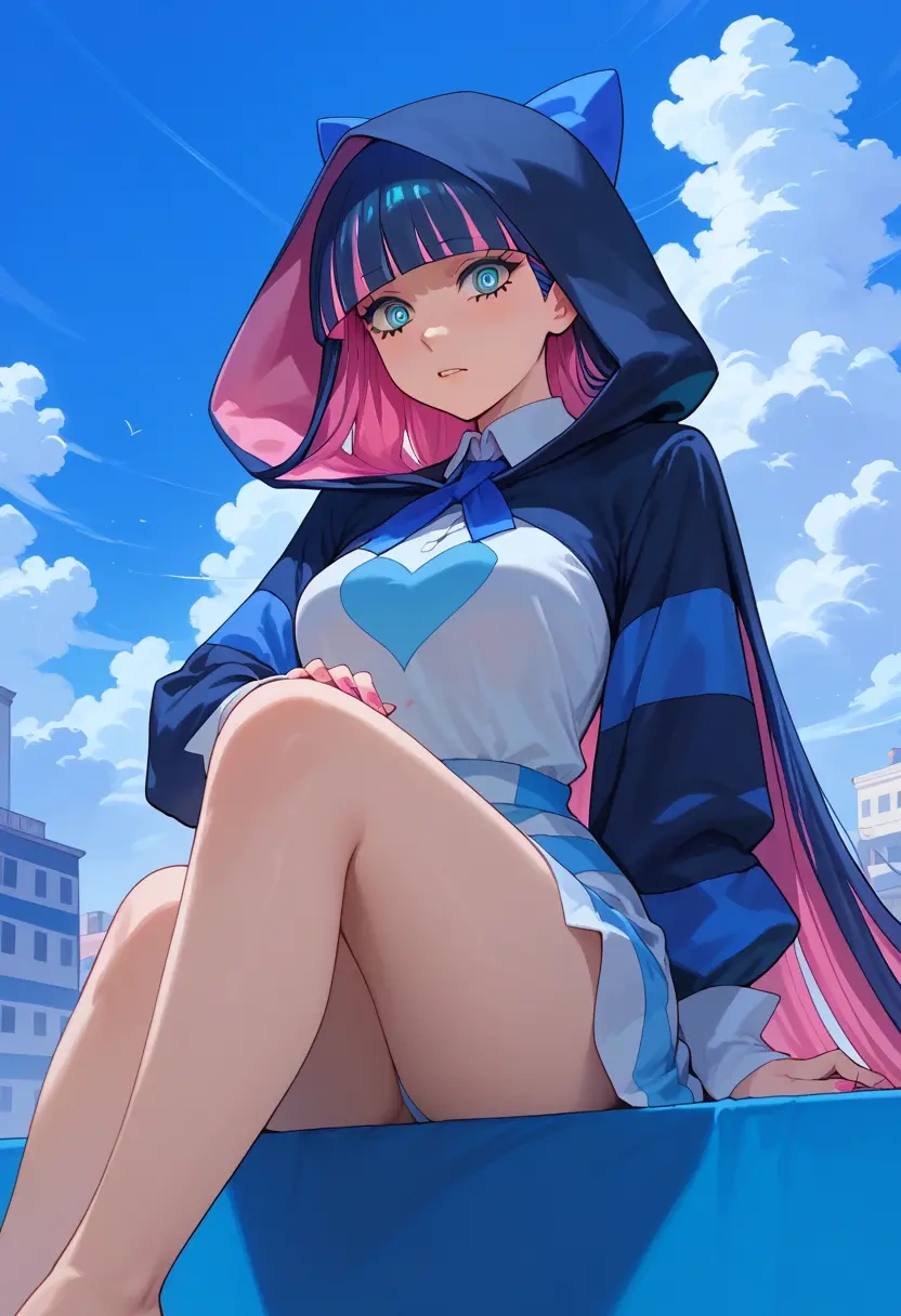 panty_stocking_with_garterbelt,stocking_(psg),crop windbreaker,shorts  - 