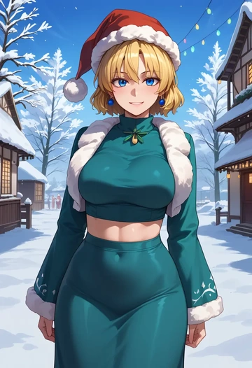 touhou,su_san,Christmas,dress  - AI generated anime art