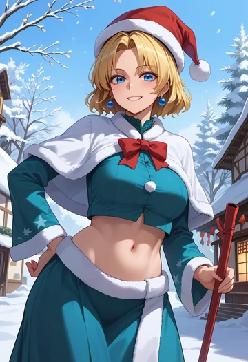 touhou,su_san,Christmas,dress  - AI generated anime art