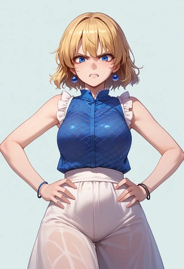 touhou,su_san,sleeveless top,bike shorts  - AI generated anime art