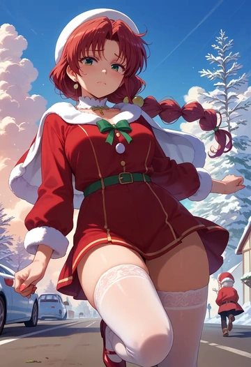 lyrical_nanoha,subaru_nakajima,Christmas,sexy, stockings,  - AI generated anime art