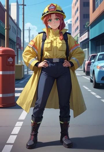 lyrical_nanoha,subaru_nakajima,firefighter  - AI generated anime art