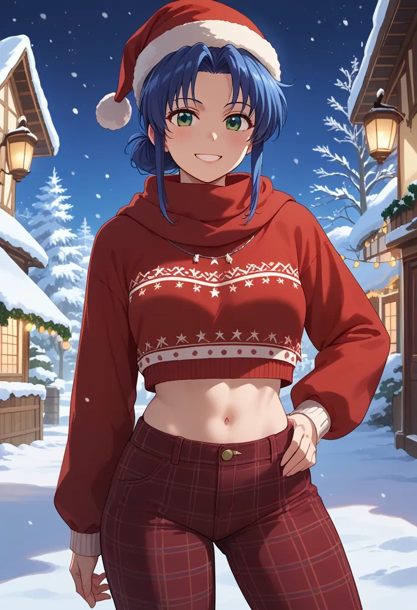 lyrical_nanoha,subaru_nakajima,Christmas,plaid trousers  - 