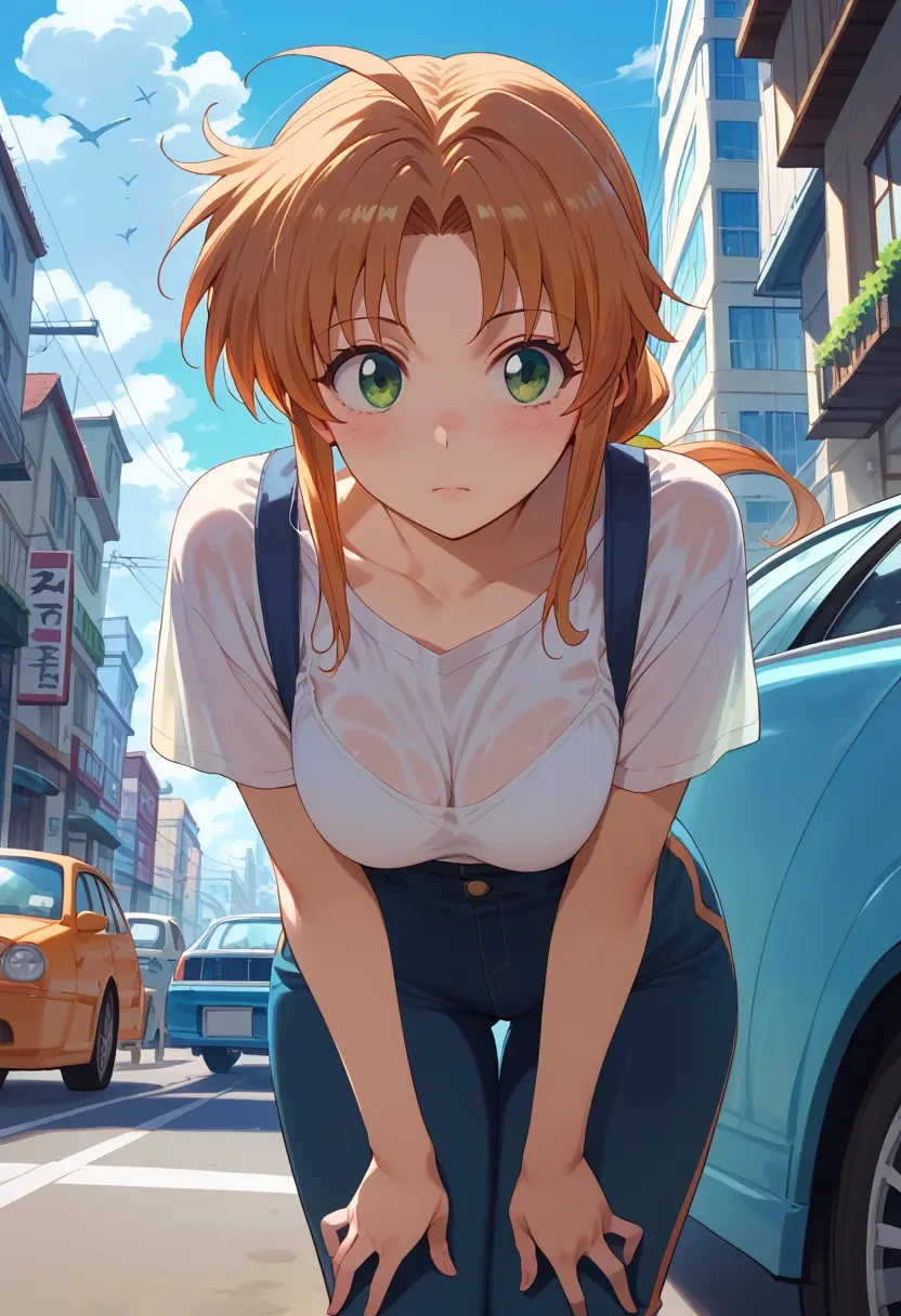 lyrical_nanoha,subaru_nakajima,mesh graffiti top,dolphin shorts  - 