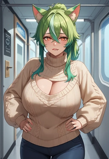 genshin impact,sucrose_(genshin_impact),sweater  - AI generated anime art